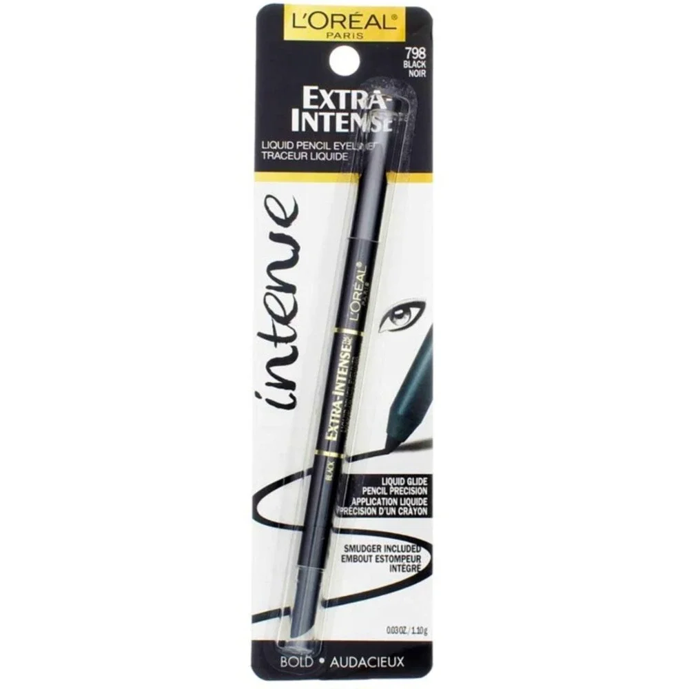 L'Oreal Paris Extra Intense Liquid Pencil Eyeliner 798 Black Noir with Smudger - Picture 1 of 6
